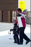 Zurs 17 februari 2002
Rene Froger met hun zoontje 
Wintersport