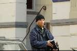 Amsterdam 5 februari 2003
Humberto Tan in vrijetijdskleding  en met een muts op