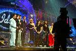 Hilversum 1 februari 2003
Bas Idols en Jim Idols Tooske v Breughem en Reinout Oerlemans Jamai Idols Marieke Idols Hinds Idols Dewie Idols David  Idols