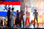 Hilversum 1 februari 2003
Bas Idols en Jim Idols Jamai Idols Marieke Idols Hinds Idols Dewie Idols David  Idols