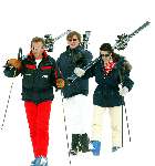 Zurs 13 februari 2003
Prinses Caroline van Monaco en haar man Ernst van Hannover in sneeuw