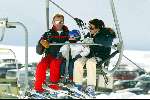 Zurs 13 februari 2004
Prinses Caroline met dochtertje Prinses Alexandra in de skilift.