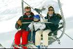 Zurs 13 februari 2004
Prinses Caroline met dochtertje Prinses Alexandra in de skilift.
Wintersport