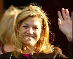 Utrecht 18 februari 2004
Maxima en Prins Willem Alexander bij de munt in Utrecht bij munt slaan voor Amalia
