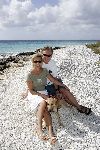 Bonaire 21 februari 2005
Henny Huisman met zijn vrouw Lia en hond Dushi  op Bonaire.