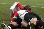 Rotterdam, 5 Februari 2006 Kompetitiewedstrijd Feyenoord-AJAX, eindstand 3-2 Seizoen 2005/2006
Nicky Hofs blij na doelpunt Dirk Kuyt ook