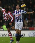 Eindhoven, 20 Januari 2007 Eerste wedstrijd na winterstop Kompetitiewedstrijd tussen PSV-SC Heerenveen, eindstand 3-1 Seizoen2006/2007
Carlos Salcido in duel met Jakob Poulsen