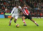 Eindhoven, 25 November 2006
PSV-FC Utrecht, eindstand 5-0 Kompetitie Seizoen 2006/2007
Jefferson Farfan in duel met Edson Braafheid
Foto Ronald Otter