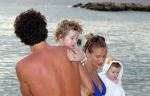 Curacao 29 december 2014
Jan Joost v gangelen met zijn vriendin en twee kinderen op blue bay op 
Curacao