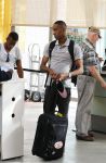 Curacao 1 januari 2014
PSV speler Joshua Brenet op vliegveld Hato met vriendin
