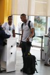 Curacao 1 januari 2014
PSV speler Joshua Brenet op vliegveld Hato met vriendin