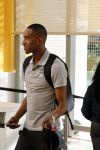 Curacao 1 januari 2014
PSV speler Joshua Brenet op vliegveld Hato met vriendin