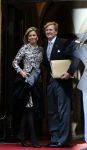 Amsterdam 14 januari 2015
Centaal station van Amsterdam gezien vanuit het eye theater.Koning Willem Alexander en koningin Maxima arriveren bij het paleis op de dam voor de nieuwjaarsreceptie.