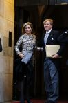 Amsterdam 14 januari 2015
Centaal station van Amsterdam gezien vanuit het eye theater.Koning Willem Alexander en koningin Maxima arriveren bij het paleis op de dam voor de nieuwjaarsreceptie.