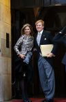 Amsterdam 14 januari 2015
Centaal station van Amsterdam gezien vanuit het eye theater.Koning Willem Alexander en koningin Maxima arriveren bij het paleis op de dam voor de nieuwjaarsreceptie.
