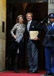 Amsterdam 14 januari 2015
Centaal station van Amsterdam gezien vanuit het eye theater.Koning Willem Alexander en koningin Maxima arriveren bij het paleis op de dam voor de nieuwjaarsreceptie.