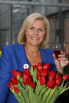 Lisse 15 januari 2015
Irene Moors doopt de rode kruis tulp.