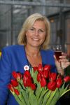 Lisse 15 januari 2015
Irene Moors doopt de rode kruis tulp.