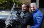 Amsterdam 4 december 2015 
Dries Roelvink met zijn zoon Donnie op de vespa scooter