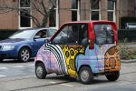 Amsterdam 10 december 2015 
Geza Weisz in een scootmobiel