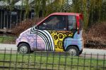 Amsterdam 10 december 2015 
Geza Weisz in een scootmobiel