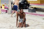 Curacao, 27 December 2015
Jean Paul Boetius (FC Basel) samen met Kenny Tete (Ajax), Terence Kongolo (Feyenoord), Rodney Kongolo (Manchester City) en Jody Lukoki (SC Cambuur) op het strand aan het voetballen