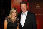 Amsterdam 15 december 2015
Sportgala/ sportverkiezing sportman en sportvrouw van het jaar in de Rai. 
Jeroen Dubbeldam met vrouw