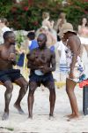 Curacao, 27 December 2015
Jean Paul Boetius (FC Basel) samen met Kenny Tete (Ajax), Terence Kongolo (Feyenoord), Rodney Kongolo (Manchester City) en Jody Lukoki (SC Cambuur) op het strand aan het voetballen