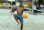 Curacao, 27 December 2015
Jean Paul Boetius (FC Basel) samen met Kenny Tete (Ajax), Terence Kongolo (Feyenoord), Rodney Kongolo (Manchester City) en Jody Lukoki (SC Cambuur) op het strand aan het voetballen