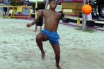 Curacao, 27 December 2015
Jean Paul Boetius (FC Basel) samen met Kenny Tete (Ajax), Terence Kongolo (Feyenoord), Rodney Kongolo (Manchester City) en Jody Lukoki (SC Cambuur) op het strand aan het voetballen