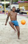 Curacao, 27 December 2015
Jean Paul Boetius (FC Basel) samen met Kenny Tete (Ajax), Terence Kongolo (Feyenoord), Rodney Kongolo (Manchester City) en Jody Lukoki (SC Cambuur) op het strand aan het voetballen