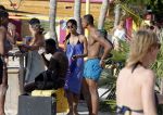 Curacao, 27 December 2015
Jean Paul Boetius (FC Basel) samen met Kenny Tete (Ajax), Terence Kongolo (Feyenoord), Rodney Kongolo (Manchester City) en Jody Lukoki (SC Cambuur) op het strand aan het voetballen