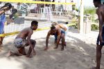 Curacao, 27 December 2015
Jean Paul Boetius (FC Basel) samen met Kenny Tete (Ajax), Terence Kongolo (Feyenoord), Rodney Kongolo (Manchester City) en Jody Lukoki (SC Cambuur) op het strand aan het voetballen