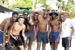 Curacao, 27 December 2015
Jean Paul Boetius (FC Basel) samen met Kenny Tete (Ajax), Terence Kongolo (Feyenoord), Rodney Kongolo (Manchester City) en Jody Lukoki (SC Cambuur) op het strand aan het voetballen