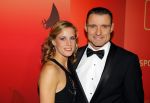 Amsterdam 15 december 2015
Sportgala/ sportverkiezing sportman en sportvrouw van het jaar in de Rai. Mark Huizinga met vriendin