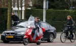 Amsterdam 5 januari 2016 
Martijn Krabbe op zijn vespa scooter
