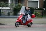 Amsterdam 5 januari 2016 
Martijn Krabbe op zijn vespa scooter