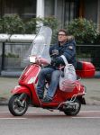 Amsterdam 5 januari 2016 
Martijn Krabbe op zijn vespa scooter