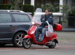 Amsterdam 5 januari 2016 
Martijn Krabbe op zijn vespa scooter