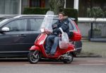 Amsterdam 5 januari 2016 
Martijn Krabbe op zijn vespa scooter