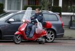 Amsterdam 5 januari 2016 
Martijn Krabbe op zijn vespa scooter