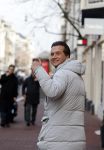 Amsterdam 13 januari 2016 
Zanger Quincy op de pc hooftstraat