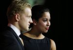 Amsterdam 15 december 2015
Sportgala/ sportverkiezing sportman en sportvrouw van het jaar in de Rai. 
Nederlands sportpresentatrice bij NOS Studio Sport. Ranomi Kromowidjojo met vriend Ferry Weertman