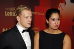 Amsterdam 15 december 2015
Sportgala/ sportverkiezing sportman en sportvrouw van het jaar in de Rai. 
Nederlands sportpresentatrice bij NOS Studio Sport. Ranomi Kromowidjojo met vriend Ferry Weertman