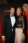 Amsterdam 15 december 2015
Sportgala/ sportverkiezing sportman en sportvrouw van het jaar in de Rai. Reinder Nummerdor met vrouw Manon Flier