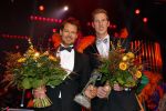 Amsterdam 15 december 2015
Sportgala/ sportverkiezing sportman en sportvrouw van het jaar in de Rai. Reinder Nummerdor met collega Christiaan Varenhorst