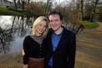 Amsterdam 15 december 2015 
Musical lunch tbv musical awards bij vondelpark CS. Roos van Erkel en partner Xander van Vledder