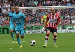 Eindhoven, 18 September 2016 PSV-Feyenoord, eindstand 0-1 Kompetitie Seizoen 2016-2017.
Jorrit Hendrix Karim El Ahmadi