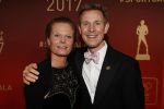Amsterdam 19 december 2017 
Sportgala in de Rai. Sportman en sportvrouw van het jaar verkiezing.Jochem Uytdehaage en partner Danielle Mouissie