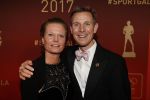 Amsterdam 19 december 2017 
Sportgala in de Rai. Sportman en sportvrouw van het jaar verkiezing.Jochem Uytdehaage en partner Danielle Mouissie